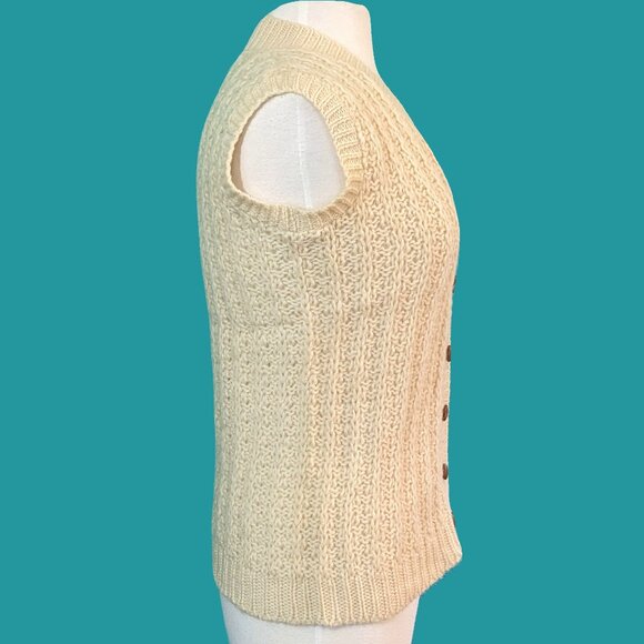 Cream Cable Knit Women's Cardigan - Picture 4 of 7